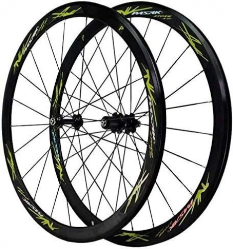 Mountain Bike Wheel : BUYAOBIAOXL Wheels Mountain Bike Wheelset Road bikes 700C 40MM bicycle wheelset double-walled ultralight alloy wheels V brake quick release Palin bearing disc 7 8 9 10 11 / 12 speed (Color : #1)
