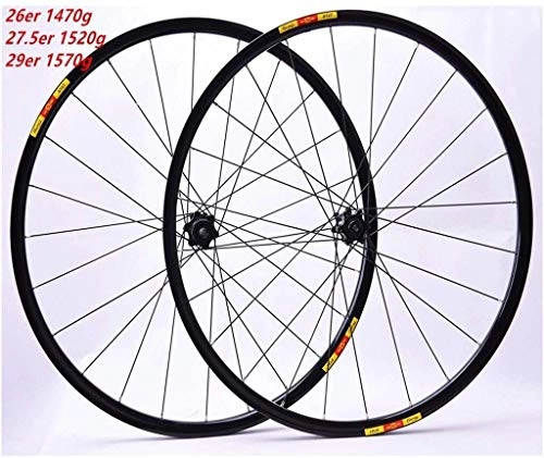 Mountain Bike Wheel : BZLLW Bike Wheel, Mountain Wheel Set, MTB Bike Wheelset 26" / 27.5" / 29" Disc Brake Bicycle Wheel Double Wall Alloy Rim QR 7-11 Speed Cassette Sealed Bearing (Color : Black, Size : 26")