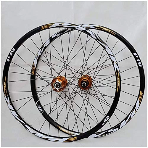 Mountain Bike Wheel : CAISYE 26 / 27.5 / 29 Inch Bicycle Wheel (Front + Rear) Mountain Bike Wheelset, Double Walled Aluminum Alloy MTB Rim Fast Release Disc Brake 32H 7-11 Speed Cassette, B, 27.5IN
