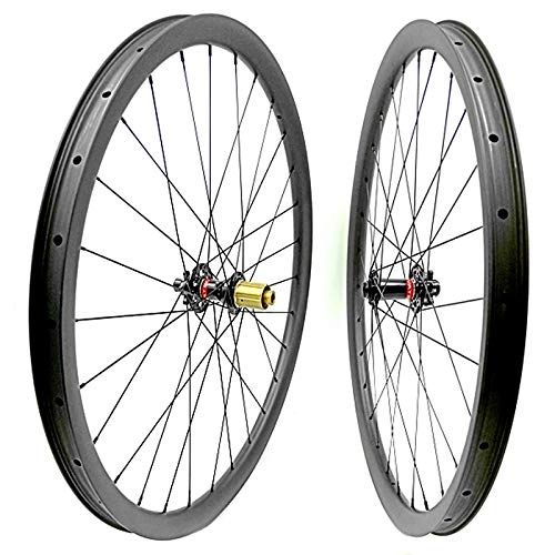 Mountain Bike Wheel : Carbon Mtb Disc Wheels 29er Mtb Wheelset Mtb Bike 35x25mm Tubeless Mountain Bicycle Boost 110x15 148x12 Mtb Wheels (Color : 100x15 142x12 S)
