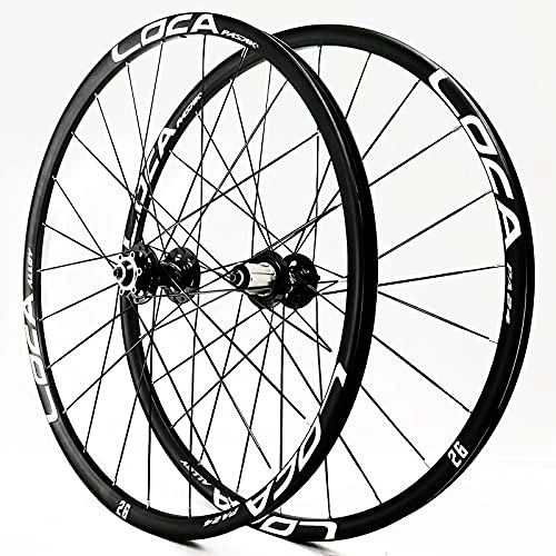 Mountain Bike Wheel : CAREXY MTB Wheelset, Mountain Bike 26 / 27.5 inch Double Walled Aluminum Alloy Rim Bicycle Wheel 24H, 6 Nail Disc Brake 12 Speed Cassette, Quick Release, Black, 27.5