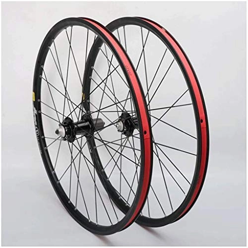 Mountain Bike Wheel : CDFC 26 Inch Mountain Bike Wheels Double Wall Rims Disc Brake MTB Bicycle Wheel Set Cassette Hub Sealed Bearing QR, B