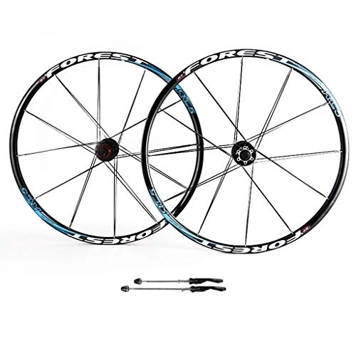 Mountain Bike Wheel : CHICTI 26 27.5 Inch MTB Bike Wheelset, Aluminum Alloy Double Wall Hybrid / Mountain Cycling Disc Brake 24 Hole 8 9 10 Speed 100mm Outdoor (Color : B, Size : 26inch)
