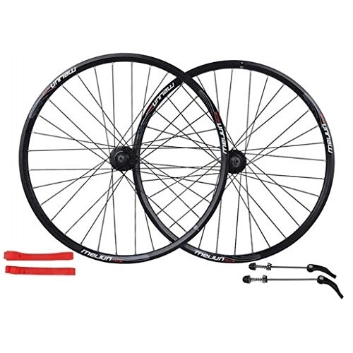 Mountain Bike Wheel : CHICTI 26 Inch Bike Wheelset, Cycling Wheels Mountain Bike Disc Brake Wheel Set Quick Release Palin Bearing 7 / 8 / 9 / 10 Speed Outdoor (Color : Black, Size : 26INCH)