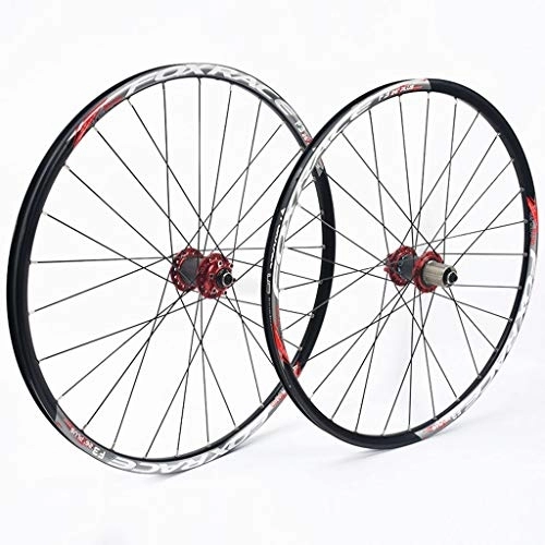 Mountain Bike Wheel : CHICTI 26 Inch Mountain Bike Wheelset, Double Wall Ultralight Carbon Fiber MTB Rim Disc Brake Hybrid 24 Hole Disc 7 8 9 10 Speed 100mm Outdoor (Color : C, Size : 27.5inch)