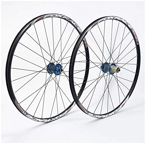 Mountain Bike Wheel : CHICTI 26inch Bike Wheelset, Double Wall MTB Rim Quick Release Disc Brake Sealed Bearings 8 9 10 11 Speed 28H Outdoor (Color : B, Size : 27.5inch)