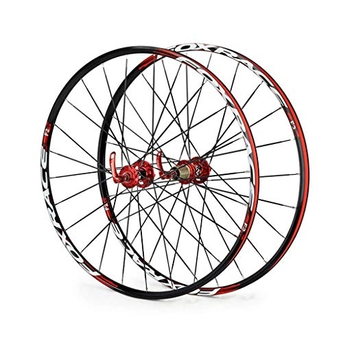 Mountain Bike Wheel : CHICTI 27.5 Mountain Bike Wheels, 26inch Double Wall MTB Rim Quick Release V-Brake Cassette Hub Hybrid 24 Hole Disc 8 9 10 Speed Outdoor (Size : 26inch)