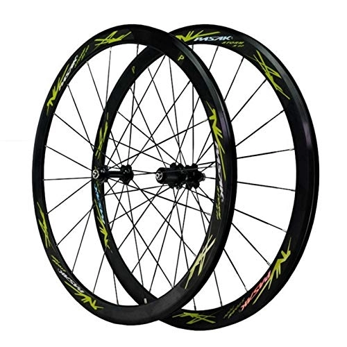 Mountain Bike Wheel : CHICTI Bicycle Wheel 700c, Cycling Wheels Aluminum Alloy Double-decker Mountain Bike Rim Quick Release C Brake / V Brake 7 / 8 / 9 / 10 / 11 / 12 Shift Wheel Outdoor (Color : Green)