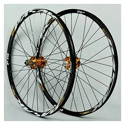 Mountain Bike Wheel : CHICTI Bicycle Wheel Set Aluminum Alloy Mtb Front Rear Wheel Double Wall Cassette Quick Release Disc Brake 7 / 8 / 9 / 10 / 11Speed Outdoor (Color : C, Size : 29IN)