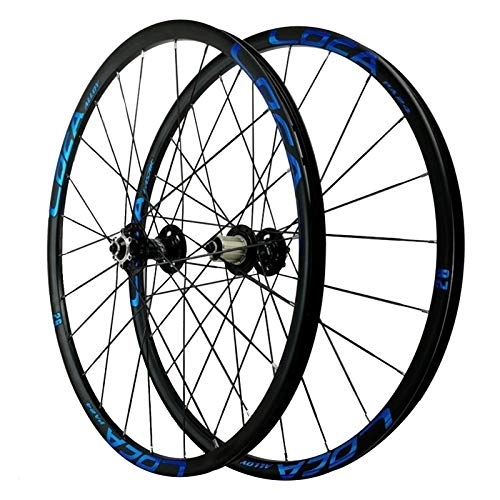 Mountain Bike Wheel : CHICTI Bicycle Wheels, 26 / 27.5'' Double-decker Mountain Bike Rim Aluminum Alloy 24 Holes Quick Release 8 / 9 / 10 / 11 / 12 Speed Outdoor (Color : Blue, Size : 27.5in)
