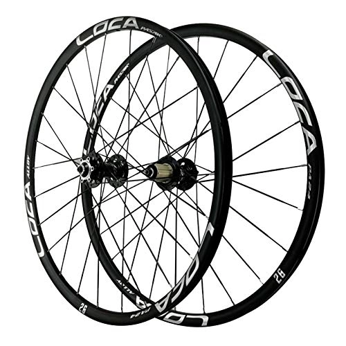 Mountain Bike Wheel : CHICTI Bicycle Wheelset, 26 / 27.5 Inch Quick Release Wheels 4 Bearing Flat Bar Six Nail Disc Brake Wheel Mountain Bike Outdoor (Color : Black, Size : 26in)