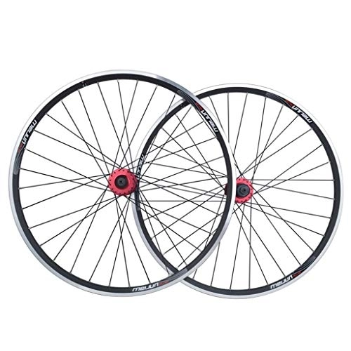 Mountain Bike Wheel : CHICTI Bike Wheelset 26, Double Wall MTB Rim Quick Release V-Brake Disc Brake Hybrid Mountain Bike Hole Disc 7 8 9 10 Speed Outdoor (Color : A, Size : 26inch)