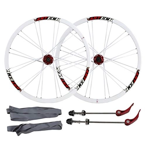 Mountain Bike Wheel : CHICTI Bike Wheelset 26 Inch, Double Wall MTB Bicycle Wheelset Quick Release Disc Brake Compatible 8 / 9 / 10 Speed Outdoor (Color : B, Size : 26inch)