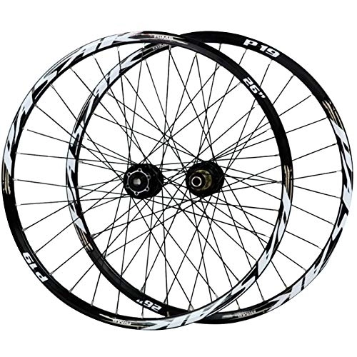 Mountain Bike Wheel : CHICTI Cycling Wheels, 26 / 27.5 / 29 Inch Bicycle Wheel Double Wall MTB Rim 32 Holes Disc Brakes 7-11 Speed Flywheel Outdoor (Color : Black, Size : 29in)