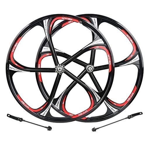 Mountain Bike Wheel : CHICTI Cycling Wheels 26, Double Wall MTB Rim Quick Release V-Brake Hybrid / Mountain Bike Hole Disc 7 8 9 10 Speed Outdoor