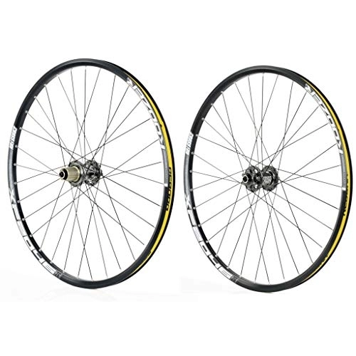 Mountain Bike Wheel : CHICTI Cycling Wheels 27.5, Bicycle Double Wall MTB Rim Quick Release V-Brake Hybrid / Hole Disc 7 8 9 10 Speed Outdoor (Color : A, Size : 29inch)