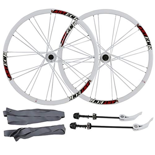 Mountain Bike Wheel : CHICTI Mountain Bicycle Wheelset Cycling, 26" Double Wall MTB Bike Quick Release Sealed Bearing 24 Hole Disc Brake 7 8 9 10 Speed Outdoor (Color : A, Size : 26 inch)