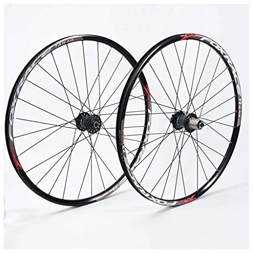 Mountain Bike Wheel : CHICTI Mountain Bicycle Wheelset, Double Wall 26 27.5 MTB Rim Quick Release Disc Brake Sealed Bearings Compatible 8 9 10 11 Speed 120 Rings 28H Outdoor (Color : C, Size : 26inch)