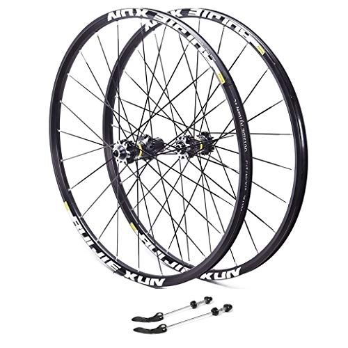 Mountain Bike Wheel : CHICTI Mountain Bike 26, Bike Bicycle Wheelset Aluminum Alloy Double Wall Rim Disc V-Brake Sealed Bearings 8 / 9 / 10 / 11 Speed Outdoor (Color : A, Size : 29inch)