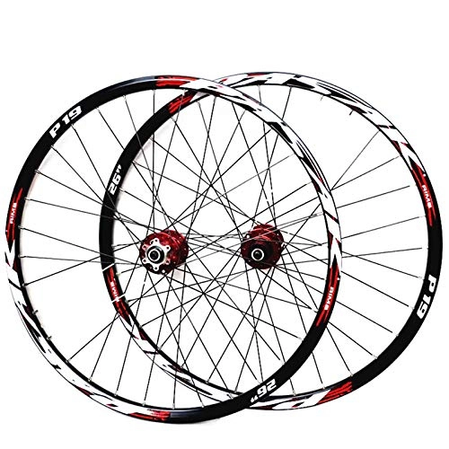 Mountain Bike Wheel : CHICTI Mountain Bike Wheelset 26 / 27.5 / 29 Inch MTB Wheels Double Wall Alloy Rim Cassette Hub Sealed Bearing Disc Brake QR 7-11 Speed 32H (Size : 27.5in)