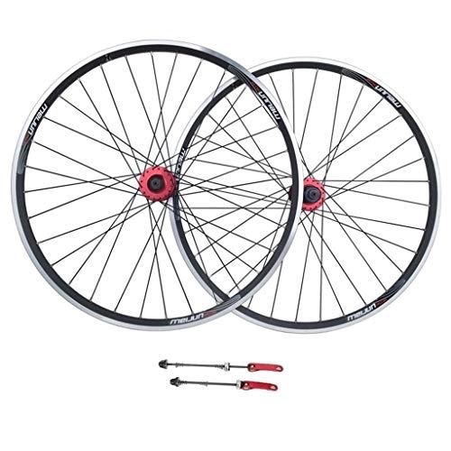 Mountain Bike Wheel : CHICTI Mountain Bike Wheelset 26, Double Wall MTB Rim Quick Release V-Brake / Disc Brake Bicycle Hole Disc 8 9 10 Speed Outdoor (Size : 26inch)
