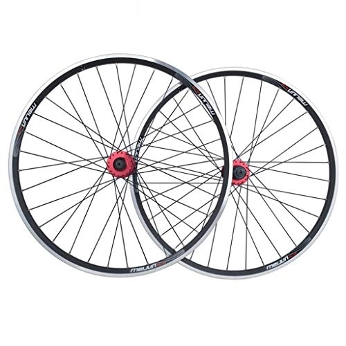 Mountain Bike Wheel : CHICTI Mountain Bike Wheelset 26 Inch, Double Wall MTB Rim Quick Release V-Brake Disc Brake Hybrid 32 Hole 8 9 10 Speed Outdoor (Color : Black, Size : 26inch)