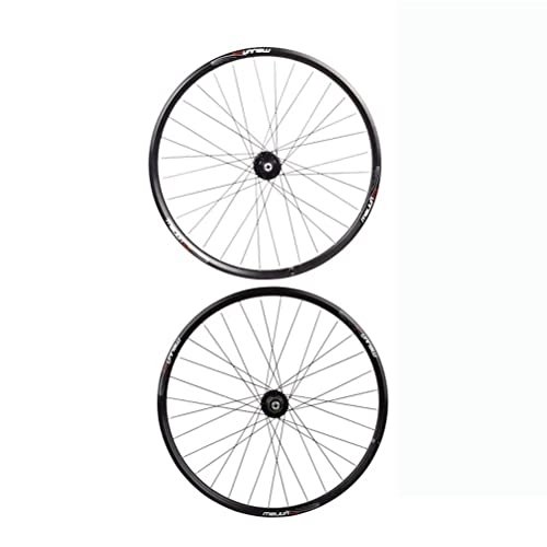 Mountain Bike Wheel : CHICTI Mountain Bike Wheelset 26 Inch, MTB Double Wall Rim Quick Release Bicycle Disc Brake / Hybrid 7 8 9 10 Speed 32 Holes Outdoor (Color : Black, Size : 26 inch)