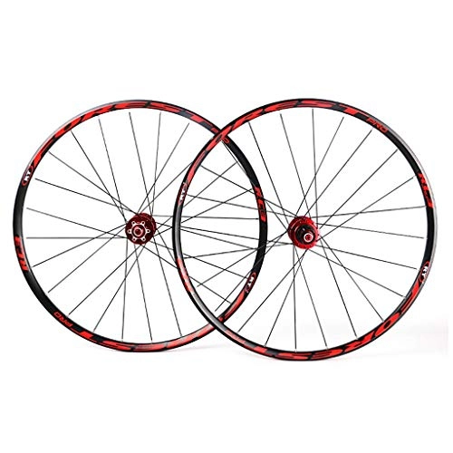 Mountain Bike Wheel : CHICTI Mountain Bike Wheelset, 27.5" Double Wall MTB Rim Quick Release V-Brake Hybrid / Hole Disc 7 8 9 10 Speed Outdoor (Color : B, Size : 26inch)