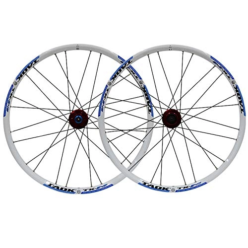 Mountain Bike Wheel : CHICTI Mtb Wheels 24 Inch Mountain Bike Wheelset Quick Release Hub Aluminum Alloy Double Wall Rim Disc Brake 7 8 9 Speed Outdoor (Color : E)