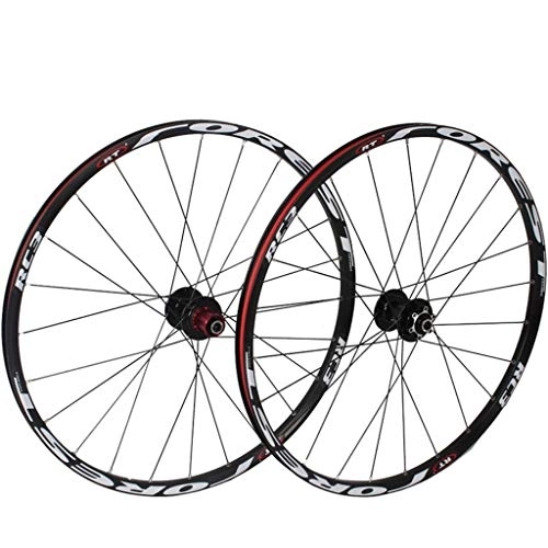 Mountain Bike Wheel : CHICTI MTB Wheelset 26" for Mountain Bikes Front And Back Side Double-Walled Light Alloy Rims Bicycle Wheels Bearing QR 7-11 Speed ​​Cassette Hub Outdoor