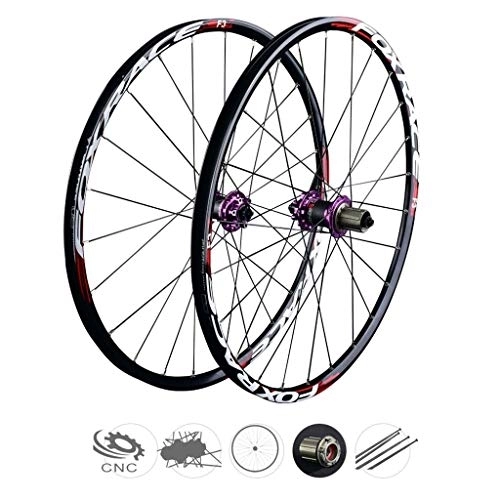Mountain Bike Wheel : CHICTI Road Bike Wheelset, 26 Carbon Fiber Bicycle V-Brake Quick Release MTB Hybrid Mountain Bike Hole Disc 8 9 10 Speed 100mm Outdoor (Color : B, Size : 27.5inch)