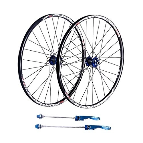 Mountain Bike Wheel : CHICTI Road Bike Wheelset, Double Wall Ultralight Carbon Fiber MTB V-Brake Hybrid 24 Hole Disc 8 9 10 Speed 100mm 26inch Black Outdoor (Color : B, Size : 26inch)
