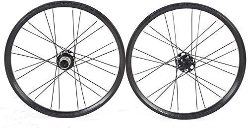Mountain Bike Wheel : CHP 20 inch mountain bike wheelset, 24 hole double-walled rims hybrid quick release disc brake aluminum alloy bicycle wheels 8 / 9 / 10 / 11 speed (Color : B)