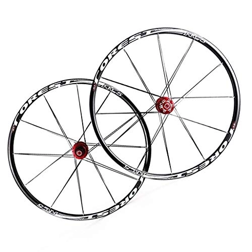 Mountain Bike Wheel : CHP 26 27.5inch Mountain Bike Wheelset, Double Wall MTB Rim 24H Disc Brake Quick Release Compatible 7 8 9 10 11 (Color : White, Size : 27.5inch)