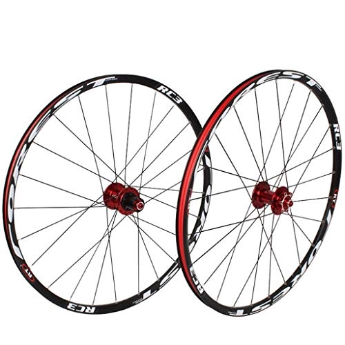 Mountain Bike Wheel : CHP Bicycle front rear wheels for 26" 27.5" Mountain Bike, MTB Bike Wheel Set 7 bearing 24H Alloy drum Disc brake 8 9 10 11 Speed (Color : C, Size : 26inch)