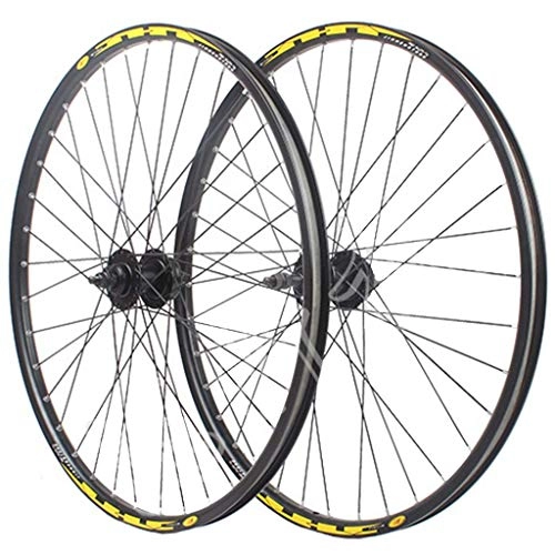 Mountain Bike Wheel : CHP Bicycle Wheel MTB Bike Wheel Set 26 In Double Wall Alloy Rim Bolt On Hub Disc Brake Black 6 7 8 9 10 Speed (Color : -)