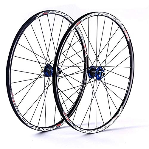 Mountain Bike Wheel : CHP Mountain Bicycle Wheelset, 26In Aluminum Alloy MTB Cycling Wheels Double Wall Rims Disc Brake Sealed Bearings Fast Release 24H 7 / 8 / 9 / 10 / 11 Speed (Color : 27.5in)