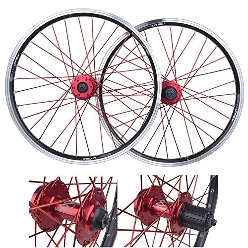 Mountain Bike Wheel : CHP Mountain Bike Bicycle Wheelset, 20 Inch Double Walled Aluminum Alloy MTB Cassette Hub V-Brake Wheel Rims (Front + Rear) Fast Release 32 Hole Disc 7 / 8 / 9 / 10 Speed