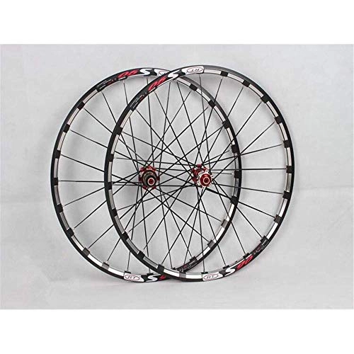Mountain Bike Wheel : CHP Mountain Bike Wheelset, 26 / 27.5 in Bicycle Orne Rear Wheel Aluminum Alloy Rim MTB Wheelset Double Walled Disc Brake Palin Camp 8 9 10 Speed 24 Holes (Color : Red, Size : 27.5in)