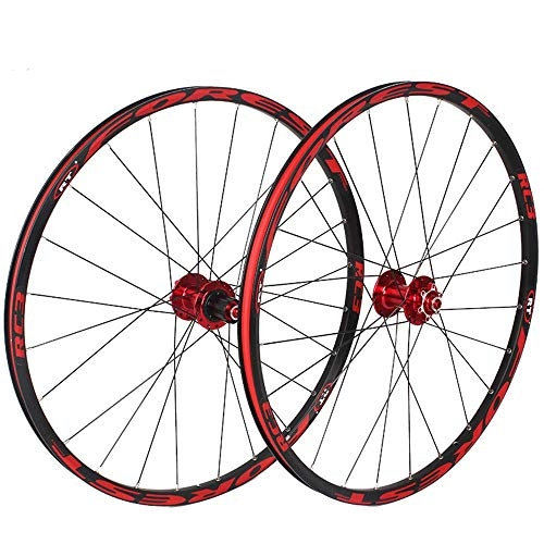 Mountain Bike Wheel : CHP Mountain Bike Wheelset 26In Rear / Front Wheel, Double Walled Aluminum Alloy MTB Bike Impeller Fast Release V-Brake Hybrid Sealed Bearings 8 / 9 / 10 Speed (Color : 26in)
