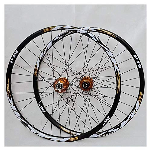 Mountain Bike Wheel : CHP Mountain Bike Wheelset, 29 / 26 / 27.5 Inch Bicycle Wheel (Front + Rear) Double Walled Aluminum Alloy MTB Rim Fast Release Disc Brake 32H 7-11 Speed Cassette (Color : B, Size : 27.5in)