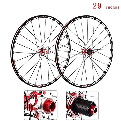 Mountain Bike Wheel : CHP MTB Bicycle Front Wheel Rear Wheel, Mountain Bike Wheelset 26 / 27.5 / 29 Inches Double Walled Aluminum Alloy Rim Disc Brake Carbon Fiber Hub Barrel Shaft 7-11 Speed Cassette