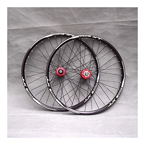 Mountain Bike Wheel : CHP MTB Bicycle Wheelset 26 27.5 29 In Mountain Bike Wheel Double Layer Alloy Rim Sealed Bearing 7-11 Speed Cassette Hub Disc Brake 1100g QR 24H (Color : Red, Size : 27.5inch)