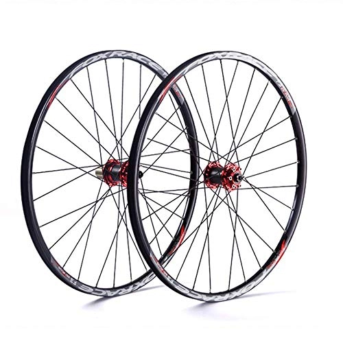 Mountain Bike Wheel : CHP MTB Bicycle Wheelset, 26 / 27.5" Ultralight Double Walled Alloy Rim 24H Cycling Wheel Mountain Bike Wheels V-Brake Disc Rim Brake Fast Release for 7 / 8 / 9 / 10 / 11 Speed Sealed Bearings (Color : 26in)