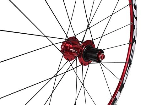 Mountain Bike Wheel : CHP MTB Bike Wheels For 26 / 27.5 In Bicycle Wheelset Double Layer Alloy Rim Sealed Bearing Hub 11 Speed Disc Brake Quick Release 24 Holes 1850g (Color : A, Size : 26inch)