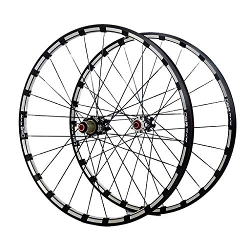 Mountain Bike Wheel : CHP MTB Bike Wheelset 26 27.5 In Bicycle Wheels Double Layer Alloy Rim 7 Sealed Bearing 11 Speed Cassette Carbon Hub Disc Brake QR 24H 1742g (Color : Black HUB, Size : 27.5inch)