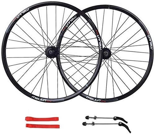 Mountain Bike Wheel : CHP Wheel Mountain Bike 26" MTB Bicycle WheelSet Disc Brake Compatible 7 8 9 10 Speed Double Wall Alloy Rim 32H (Color : Black)