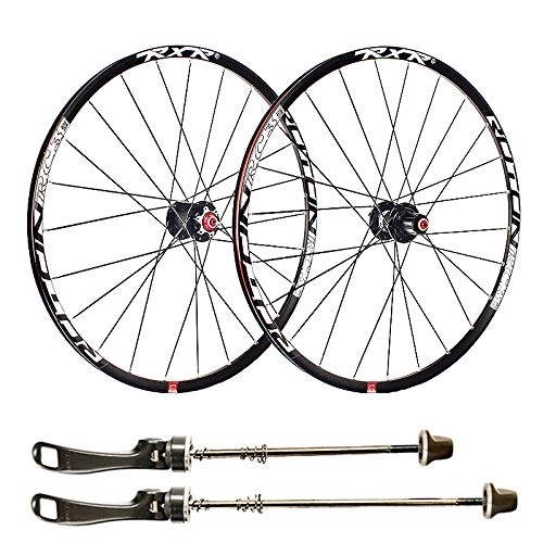 Mountain Bike Wheel : CHUDAN BMX Bicycle Wheelset, 27.5 Inch Bike Rim Double-Walled Aluminum Alloy Disc Mountain Bike MTB Rim Disc Brake Fast Release 24 Perforated Disc 7 8 9 10 11 Speed, Black