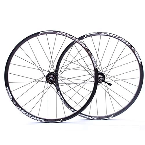 Mountain Bike Wheel : Components 26" Mountain Bike Wheel Set, Alloy Double Wall MTB Bicycle wheel set 28H Disc Rim Brake 8 9 10 speed Sealed Bearings Hub (Color : White, Size : 26inch)