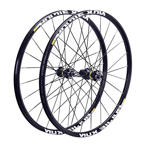 Mountain Bike Wheel : Components Mountain Bike Wheelset 26 / 27.5 / 29inch Carbon Fiber Hub MTB Bicycle Wheels Double Wall Rims Disc Brake Sealed Bearings 8 / 9 / 10 / 11 Speed (Color : Black hub, Size : 27.5in)